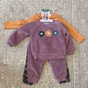 NWT Adorable Pekkle Purple and Orange Toddler Outfit Sets (18mo)